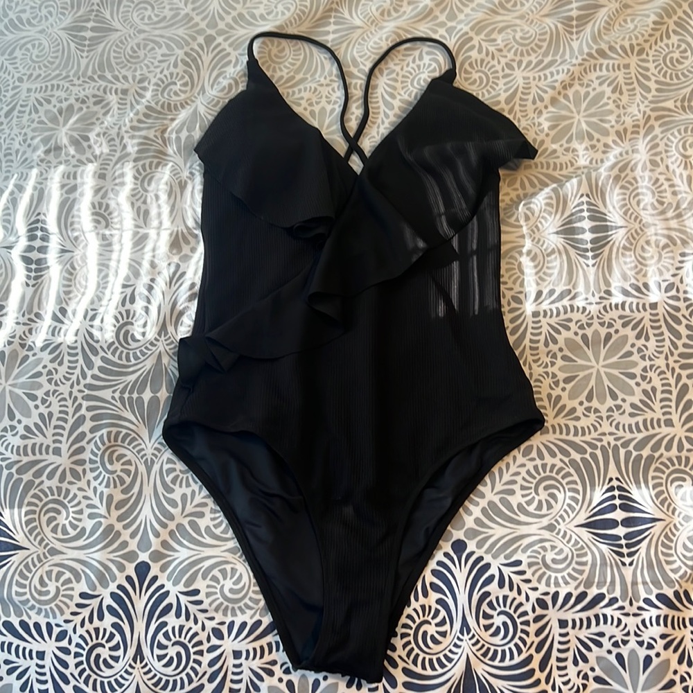 NWT cupshe one piece swimsuit black size large